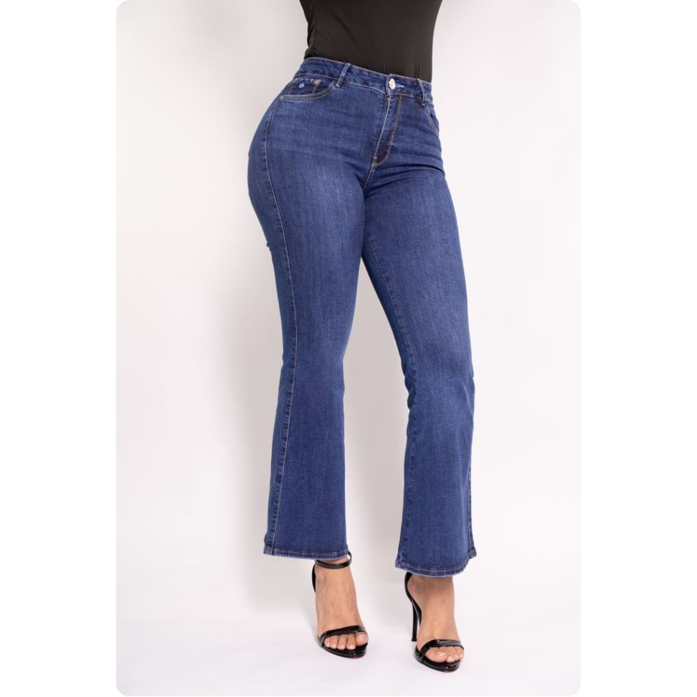 PANTALON MUJER FLARE MAKARENA MARCA SASSARI 34 Azul