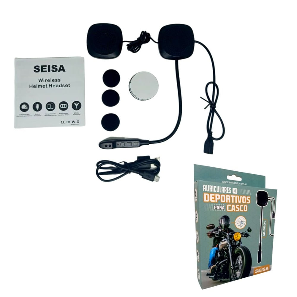 Audífonos Bluetooth Con Micrófono Para Casco Recargable Motos