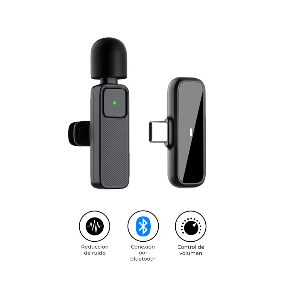 Micrófono de Solapa Inalámbrico SE82 USB-C Anti Ruido para Celular, Streaming y Grabación