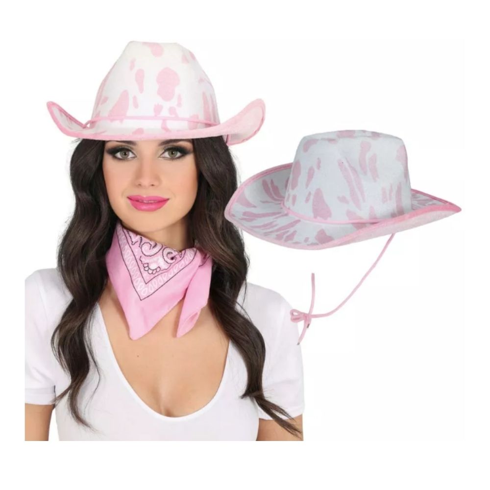 Sombrero Vaquero Rosa Chic con Estampado Unisex Halloween Fiesta Cosplay