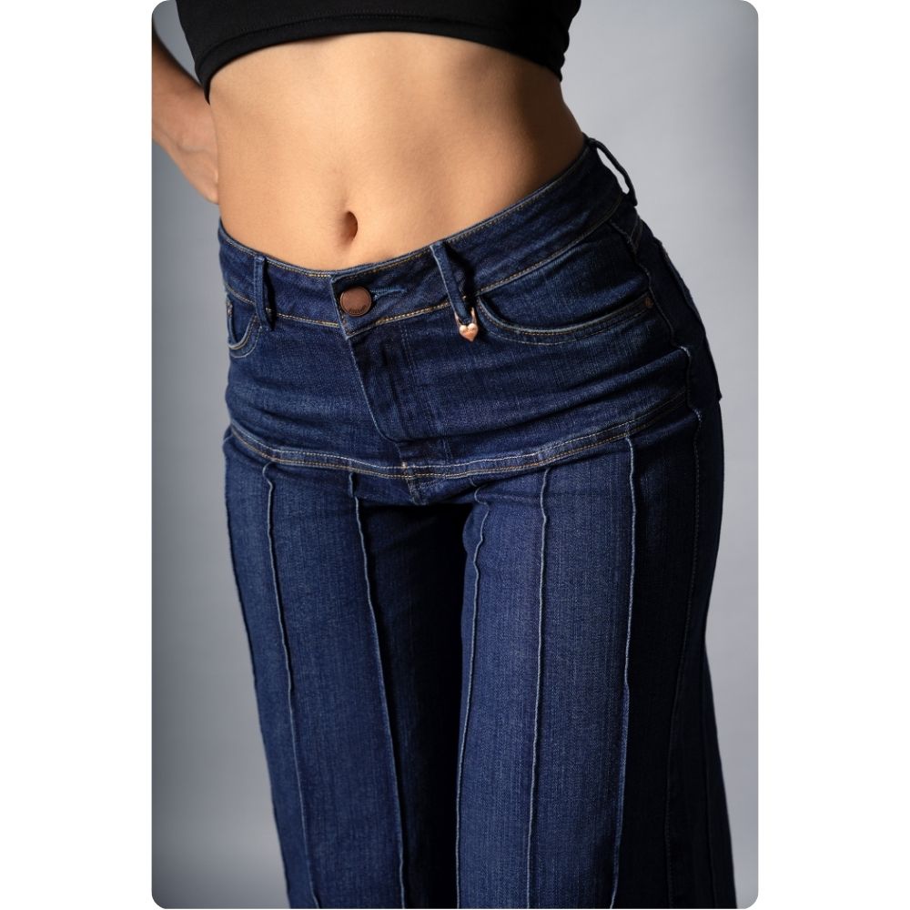PANTALON MUJER WIDE LEG STORMI MARCA SASSARI 34 Madera