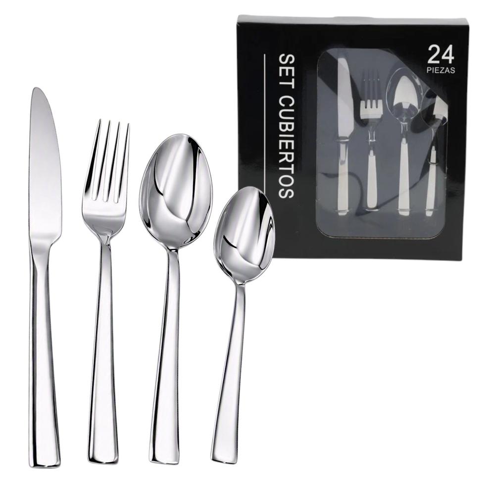 Set de Cubiertos Premium de 24 Piezas de Acero Inoxidable