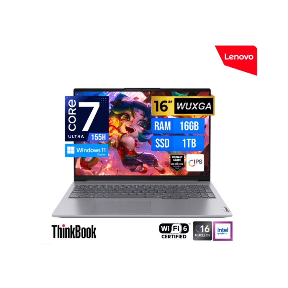 LAPTOP LENOVO THINKBOOK 16 G7 IML 16 WUXGA IPS Core Ultra 7-155H RAM 16GB SSD 1TB Win 11 Home