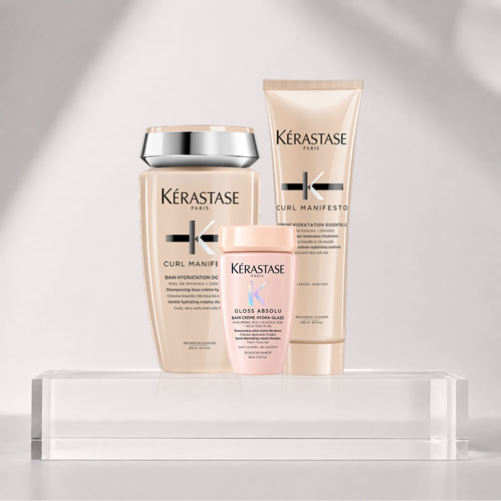 Kerastase curl manifesto pack shampoo 250ml acondicionador 200ml travel size