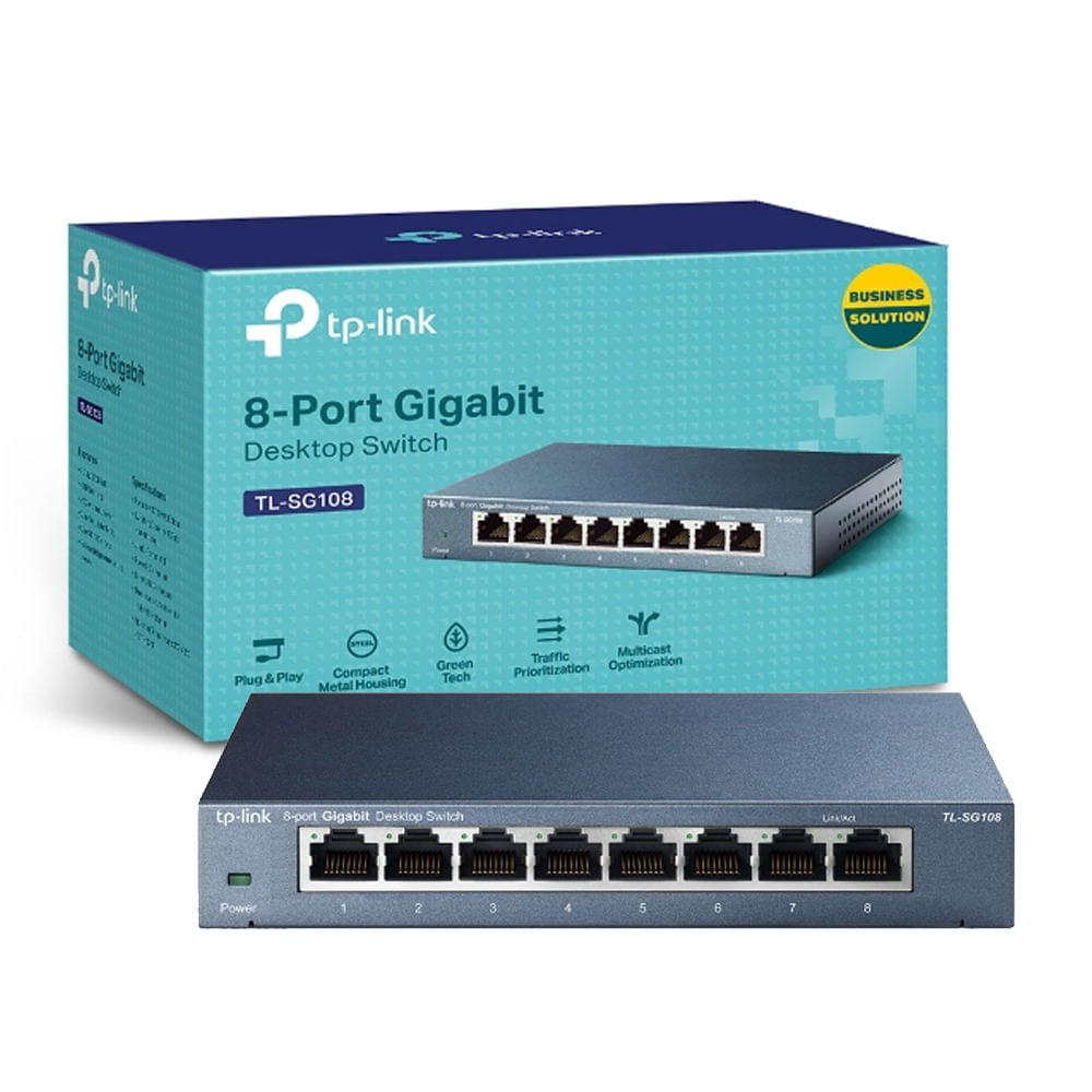 Switch 8 Puertos Tp-link TL-SG108 10 100 1000mbps rj45 lan GIGABIT