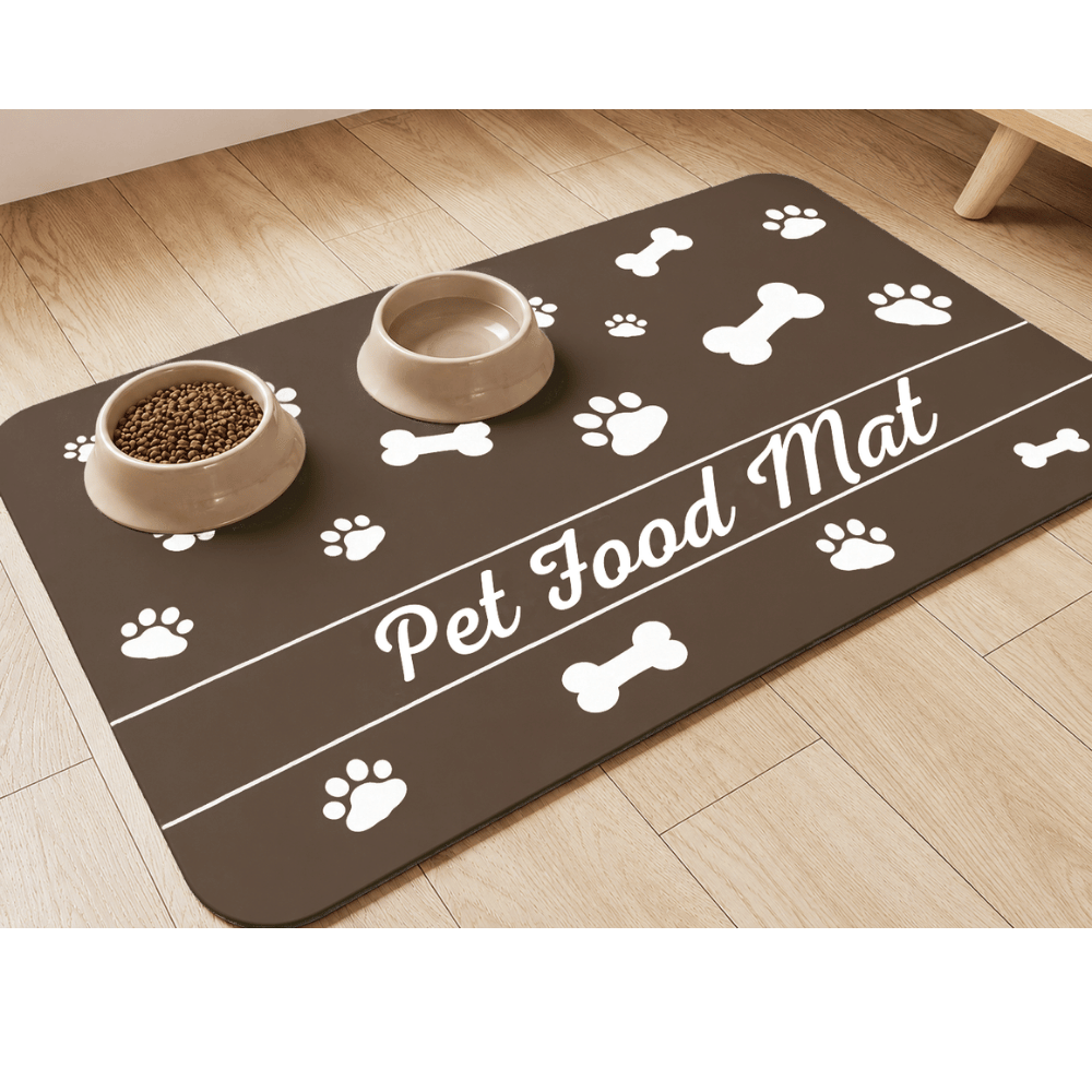 Tapete Antideslizante para Comida de Mascotas - 50 x 80 - Marrón