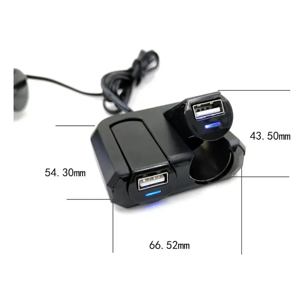 Cargador USB Cigarrera Doble Divisor 12-24V 48A 2x Cigarrera  2x USB Multicolor