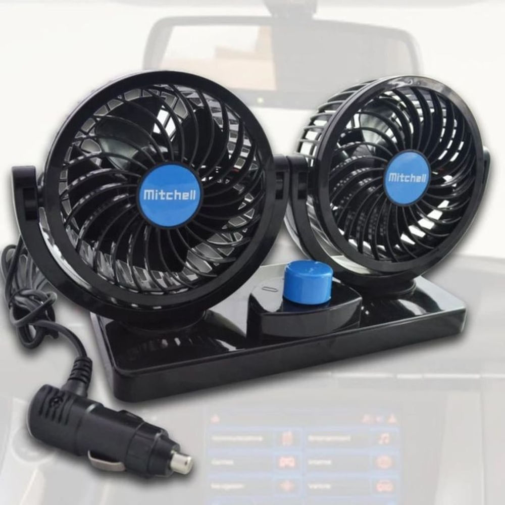 Ventilador para Vehiculos 12Voltios de Auto Carro Mitchell Multicolor