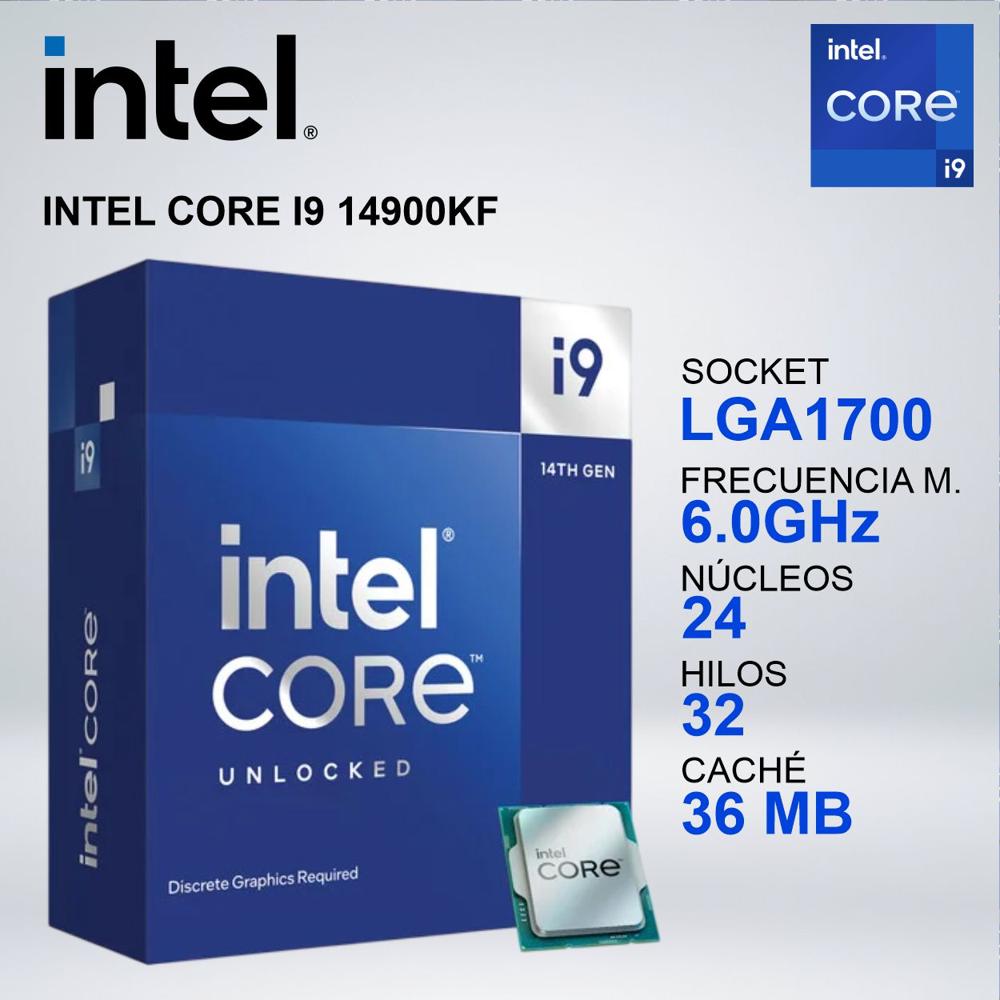 PROCESADOR INTEL CORE i9-14900KF Cache 36 MB Hasta 6.00 Ghz.