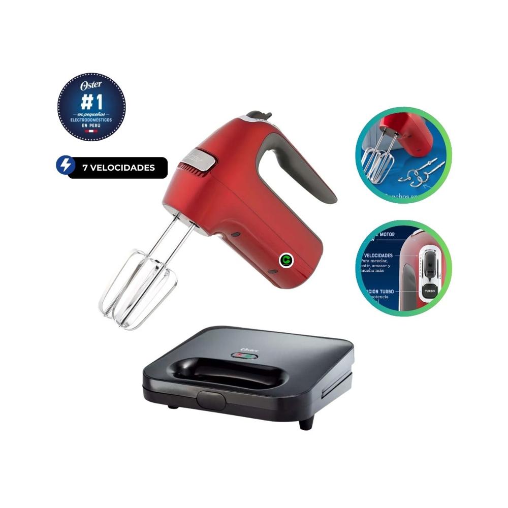 Combo Batidora de mano 7 velocidades y función turbo FPSTHM360R -  sandwichera CKSTSM2885