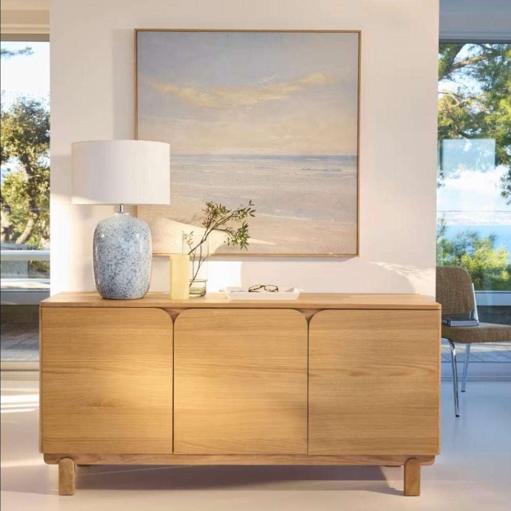 APARADOR FALUN 3 PUERTAS ESTANTES INTERNOS ROBLE 160X77CM