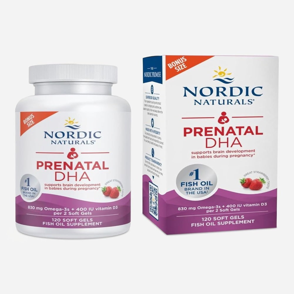 Nordic Naturals Prenatal DHAOmega-3 Vitamina D3 Fresa 120 Cápsulas