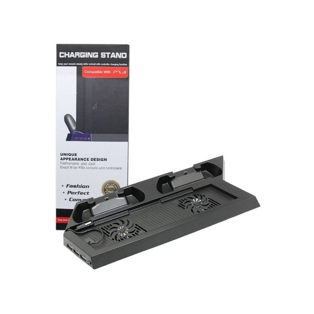 Base para PS4 Soporte Cooler Cargador de Mandos Doble Ventilador