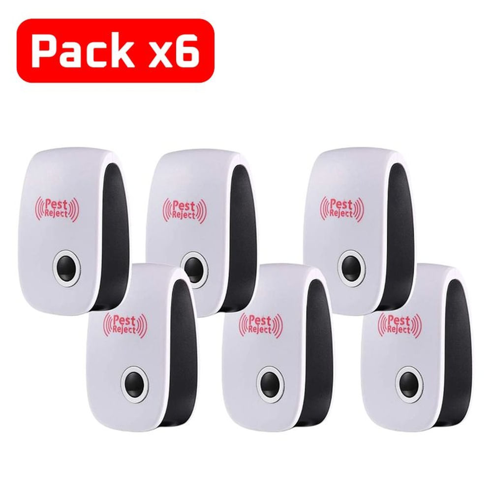 Pack x6  Ahuyentador Ultrasónico De Roedores Cucarachas Y Mosquitos