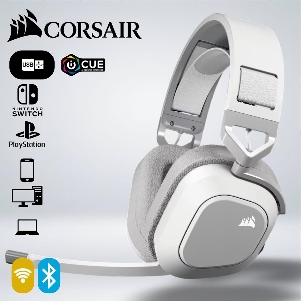 AUDIFONO GAMING CORSAIR HS80 MAX WHITE WIRELESS