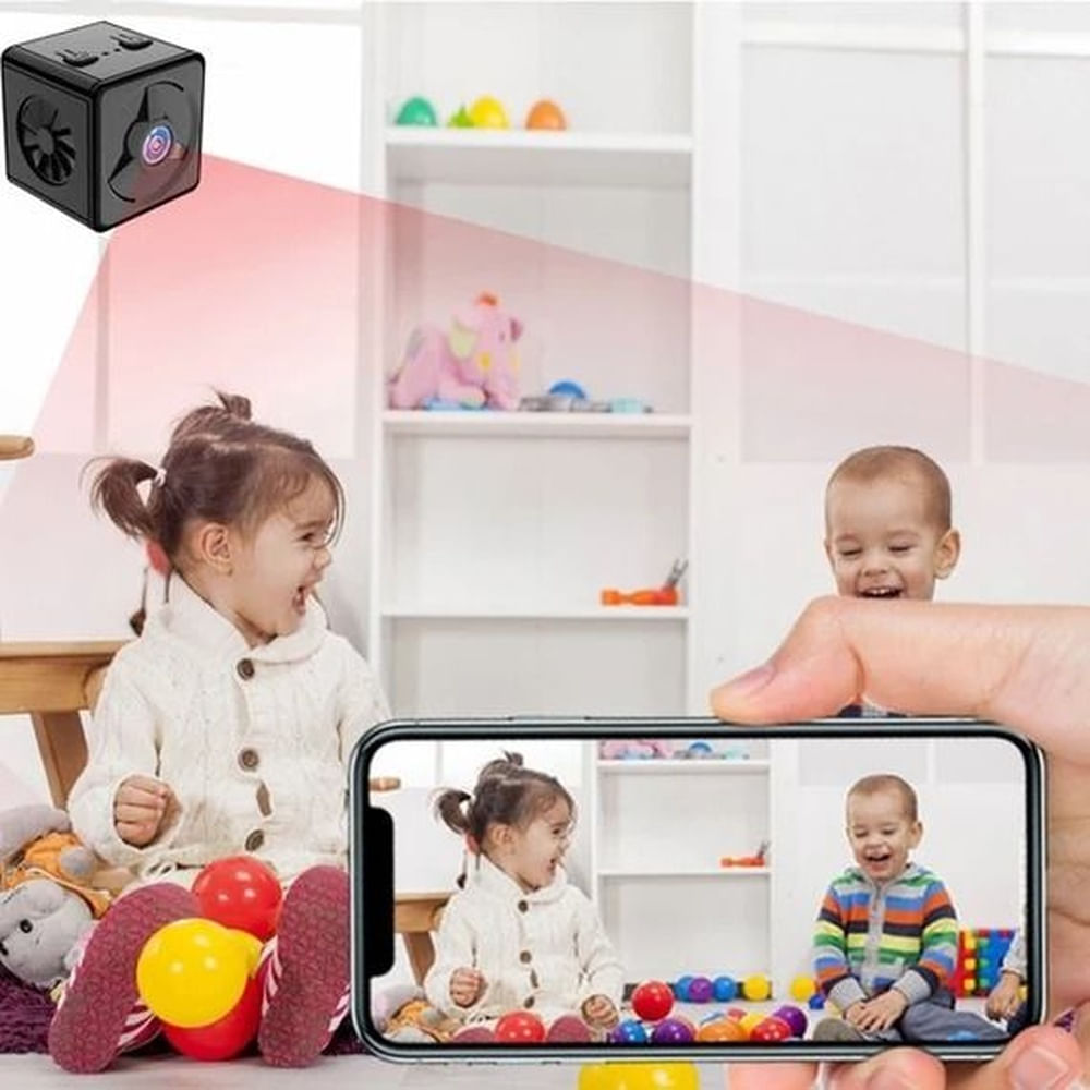 Mini cámara de Seguridad CUBO HD 1080P WiFi Visión Nocturna Ideal para Vigilancia Discreta del Hogar Multicolor