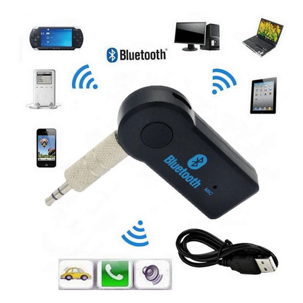 Receptor Bluetooth Adaptador 3.5 para Autos Multicolor