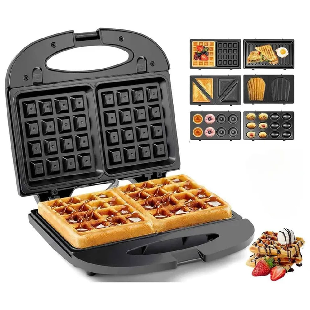 Todo en 1 Maquina para Hacer Donas Waffles Galletas Sandwich 6 en 1