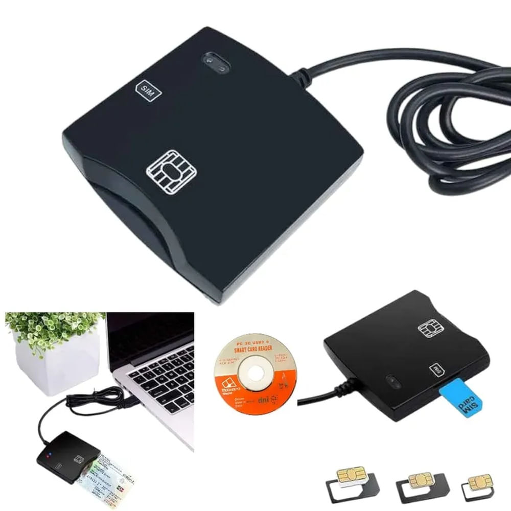 Lector de DNI Electrónico y Tarjetas Smart Card vía USB Multicolor