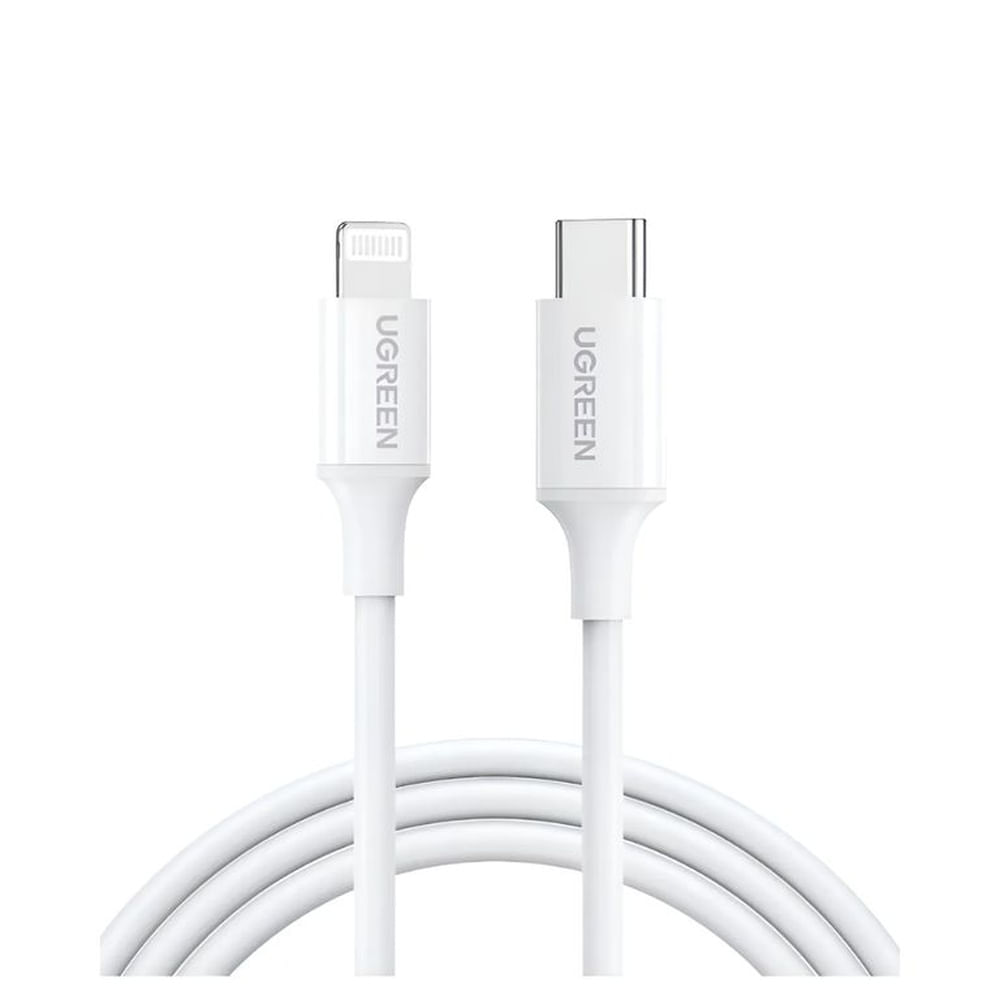 Cable lightning de iphone Ugreen 1m 60w Blanco Blanco