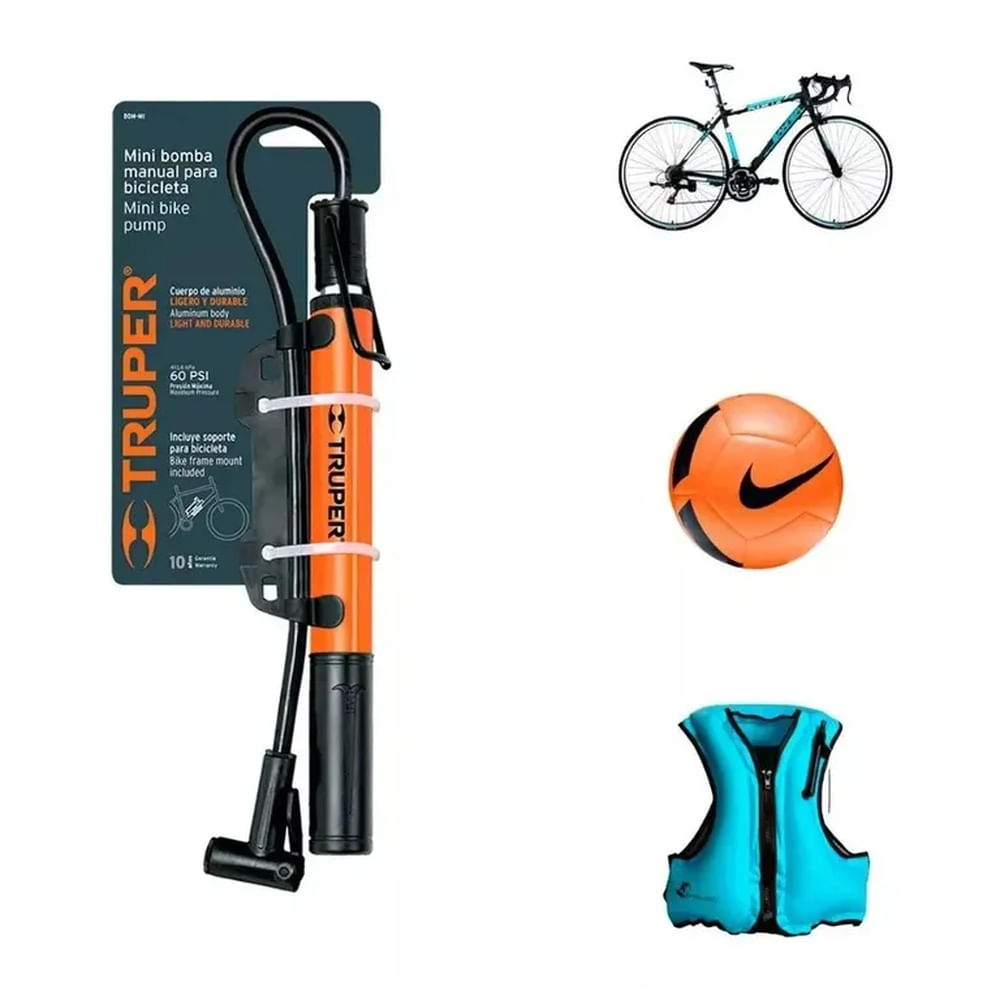 Inflador Manual Bomba De Aire Pelotas Llanta De Bicicletas Inflables Pelotas Multicolor