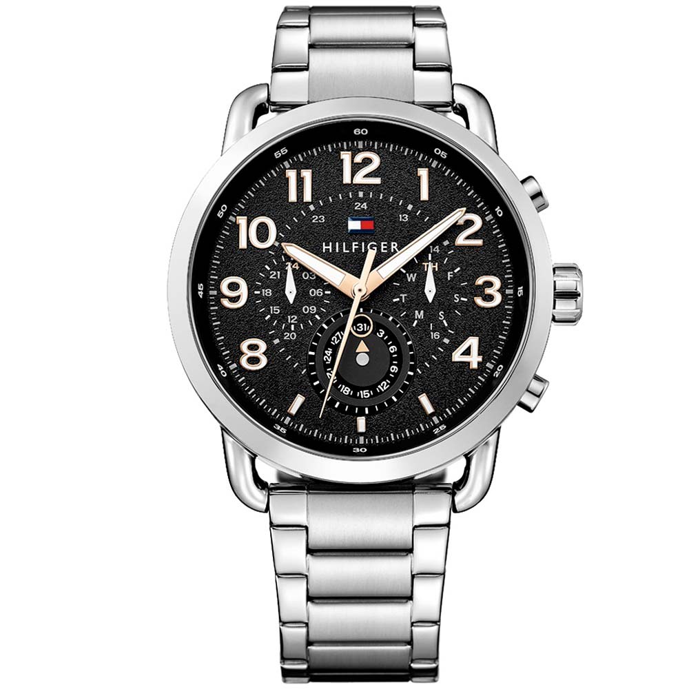 Reloj Tommy Hilfiger Briggs 1791422 Multifuncional Acero Inoxidable Plateado Negro