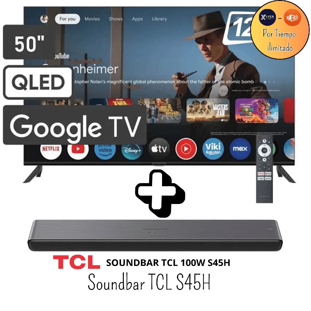 Televisor Blakline 50 Pulgadas QLED 4K Google TV BL50-T6210QD Promoción Soundbar TCL