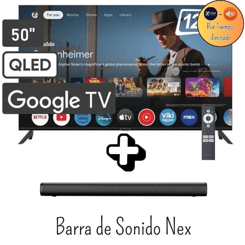 Televisor Blakline 50 Pulgadas QLED UHD 4K Google TV BL50-T6210QD Promoción Soundbar Nex