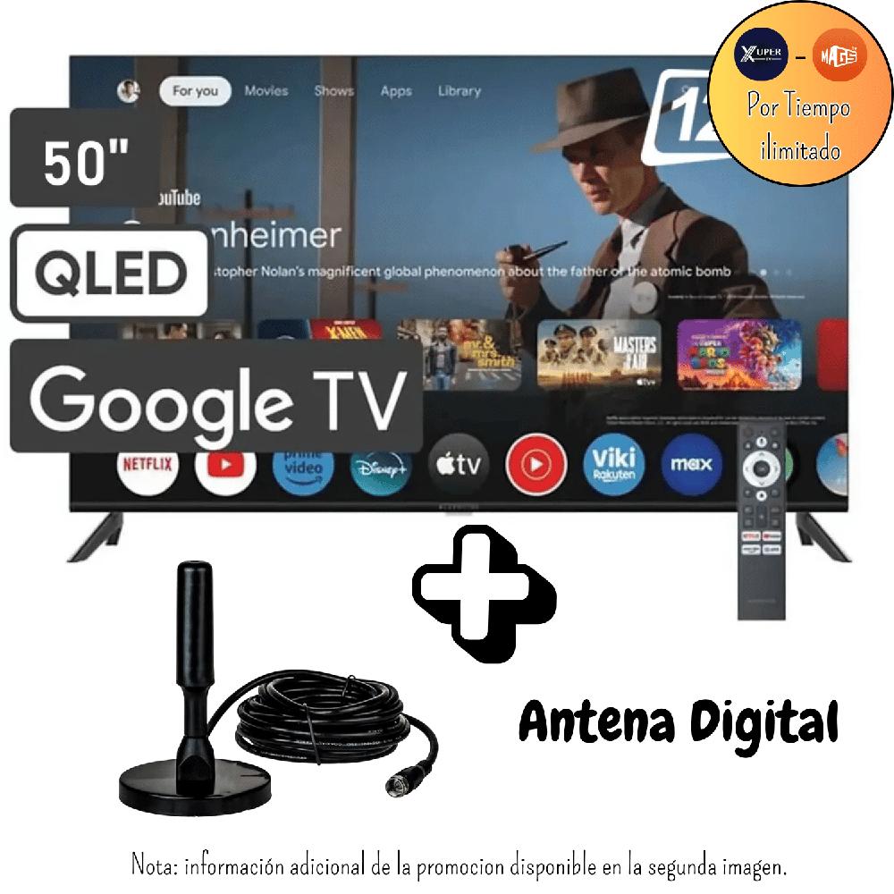Televisor Blakline 50 Pulgadas QLED UHD 4K Google TV BL50-T6210QD Promoción Antena Digital
