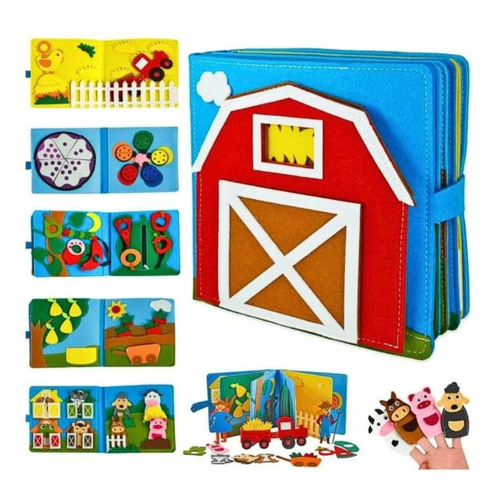 LIBRO SESORIAL DE TELA INFANTIL - NATALY Rojo