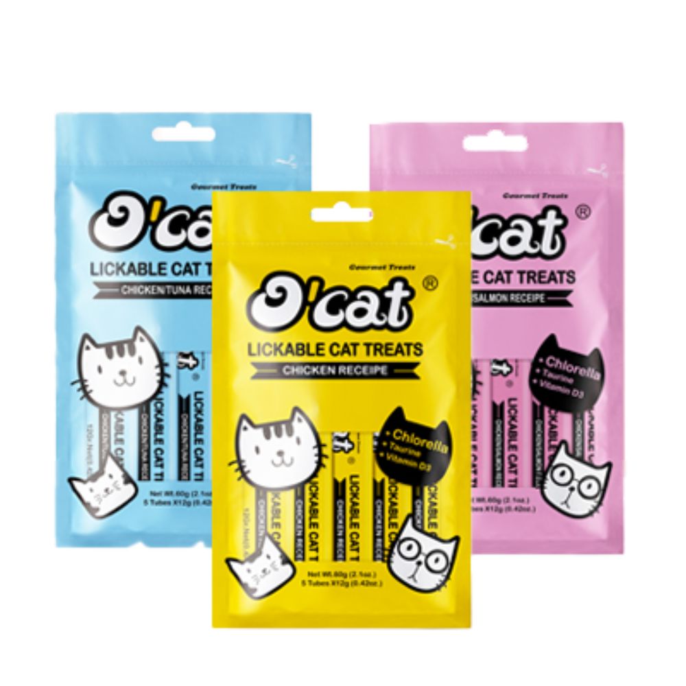 OCat snack humedo sabores variado -3 pack x 5 tubos cada pack