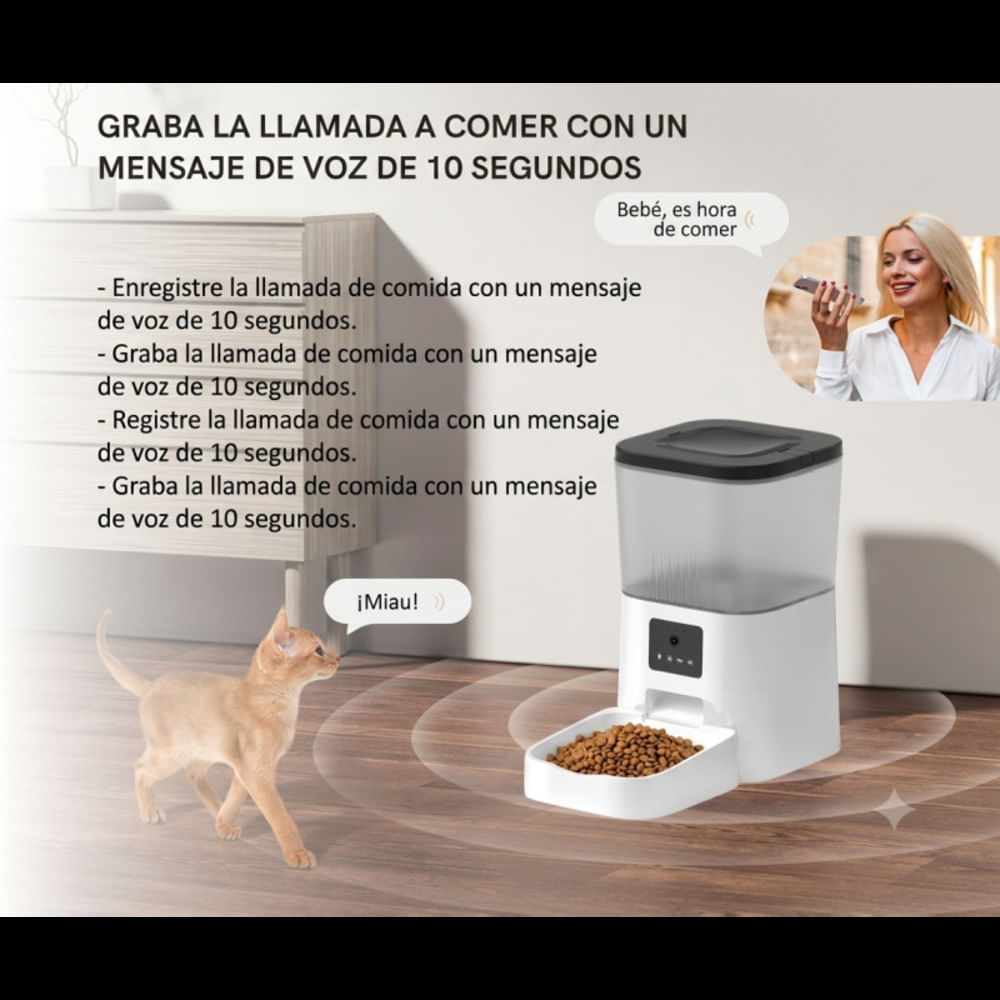 Comedero Smart Automático TUYA PST DU4LB VS Wifi con cámara HD Para Mascotas
