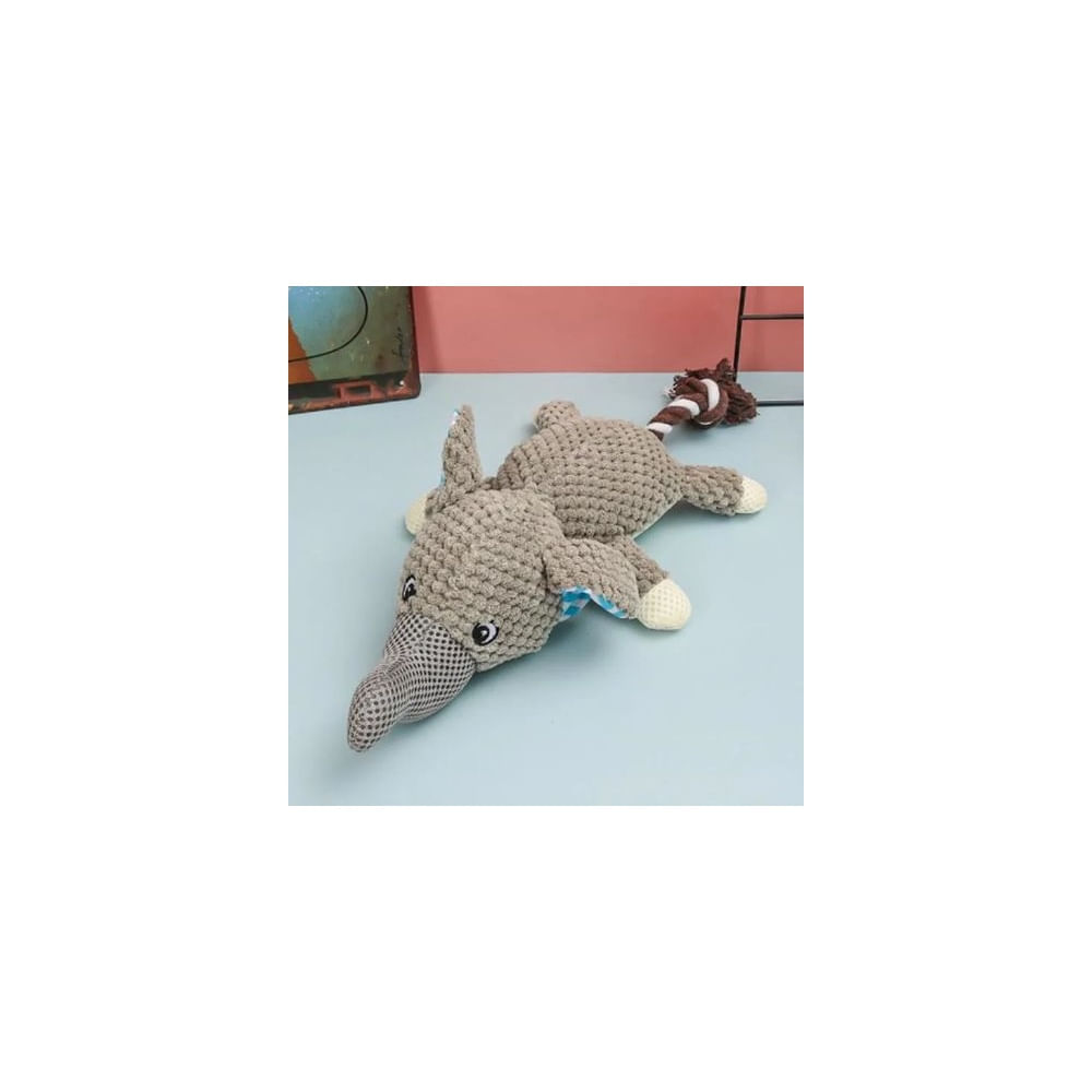 Peluche Elefante Alargado con Sonido para Perros