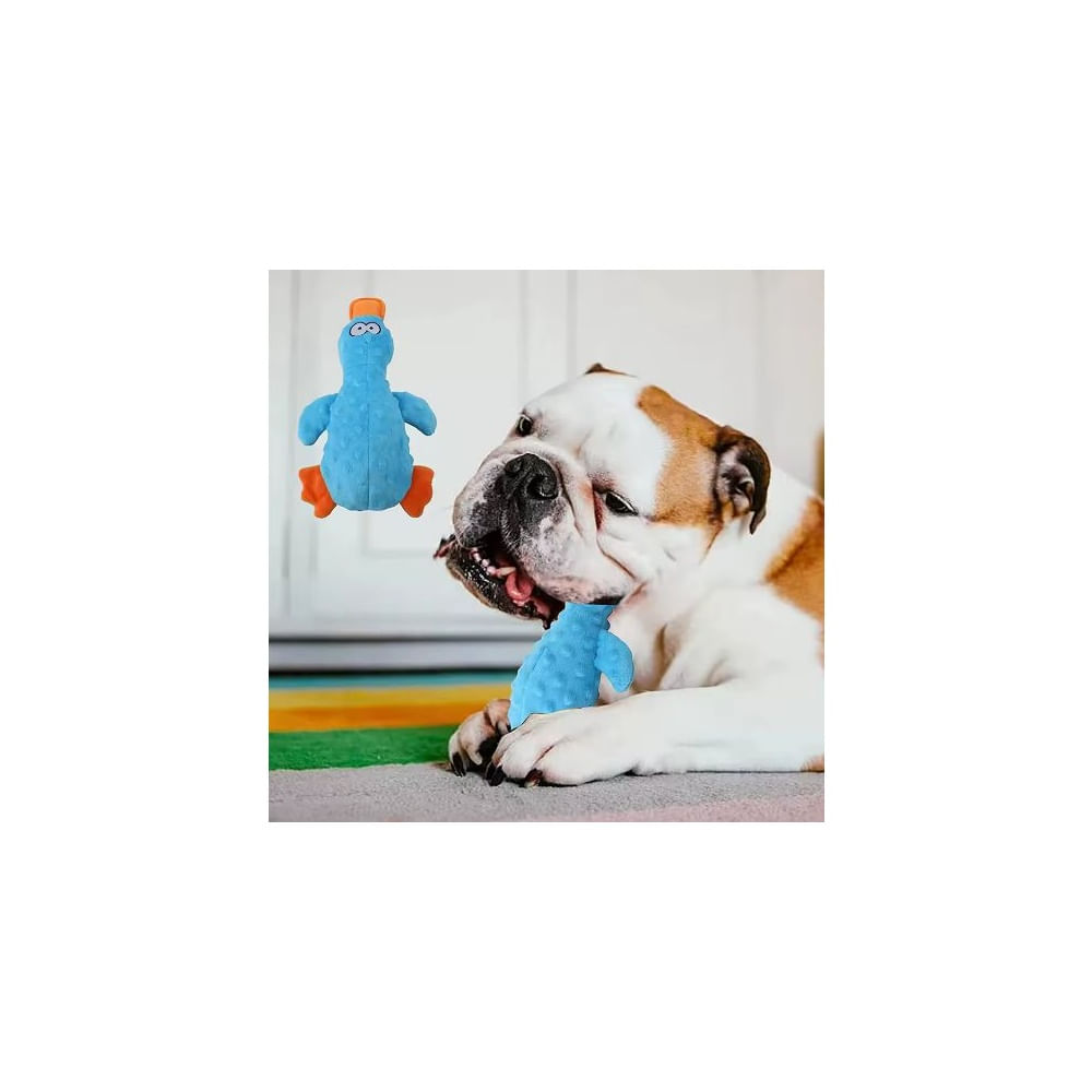 Peluche Para Mascotas Con Sonido - Patito De Felpa - Celeste