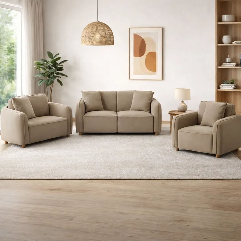 JUEGO DE SALA 3-2-1 RAFAEL BEIGE Beige