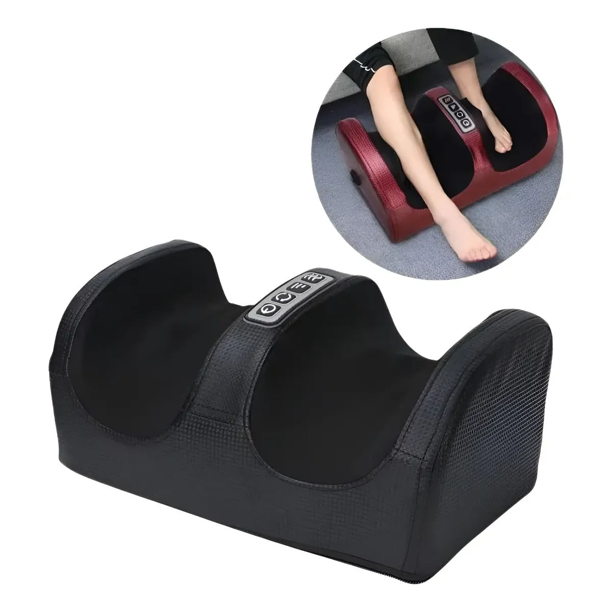 MASAJEADOR ELÉCTRICO PARA PIES Y PIERNAS CON TERMOTERAPIA NEGRO