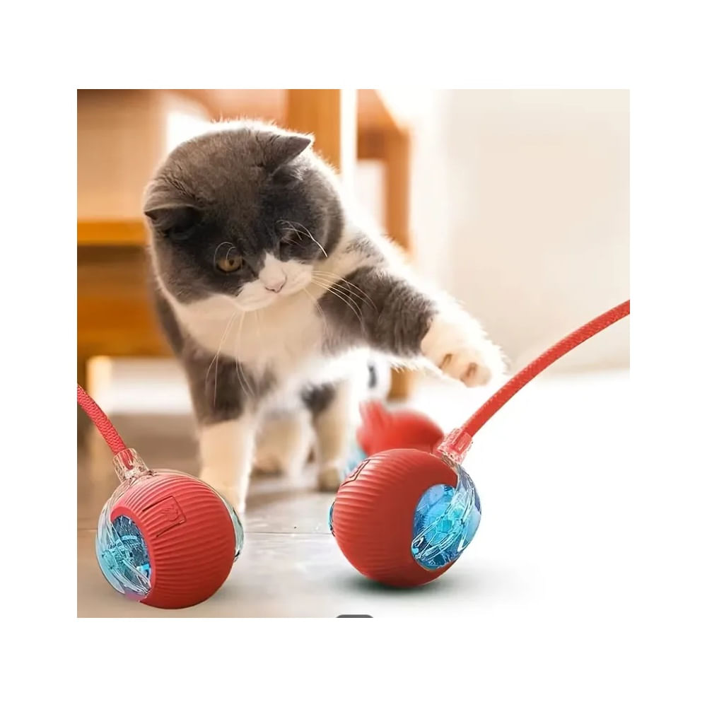 PELOTA INTERACTIVA INTELIGENTE PARA MASCOTAS RECARGABLE - ROJO