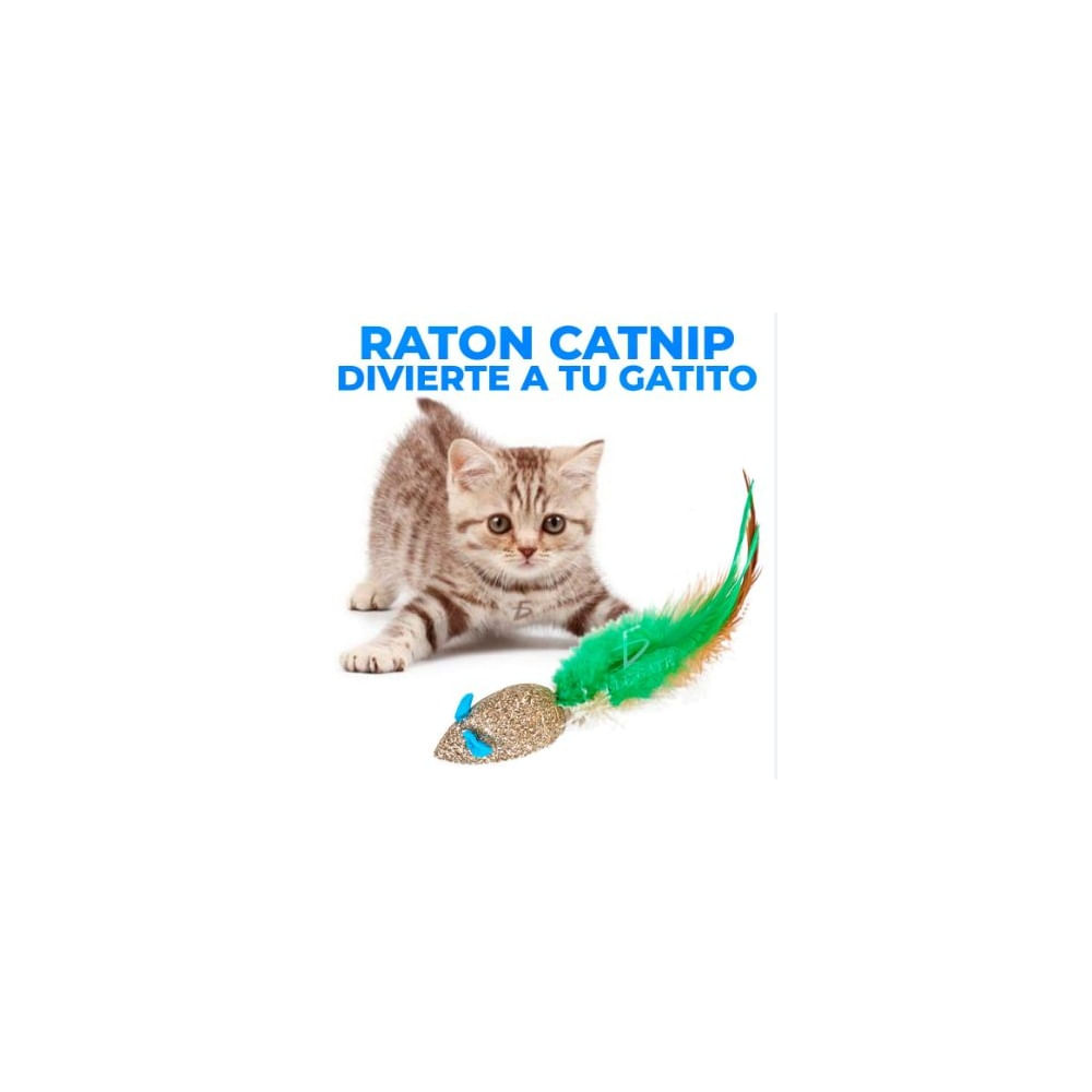 PACK 3 RATONCITOS DE CATNIP CON PLUMA - Juguetes Interactivos para Gatos