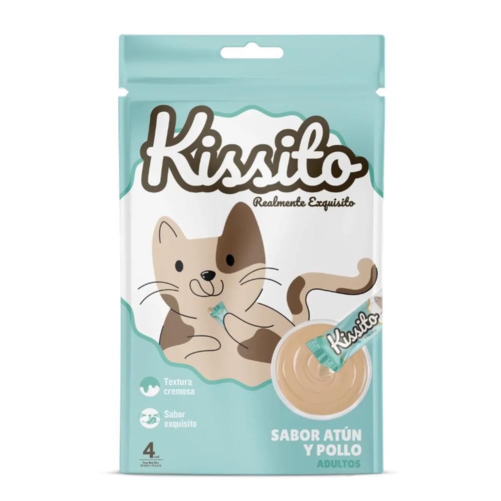 Kissito Snack Cremoso para Gatos Adultos Sabor Atún y Pollo - 4 Tubos