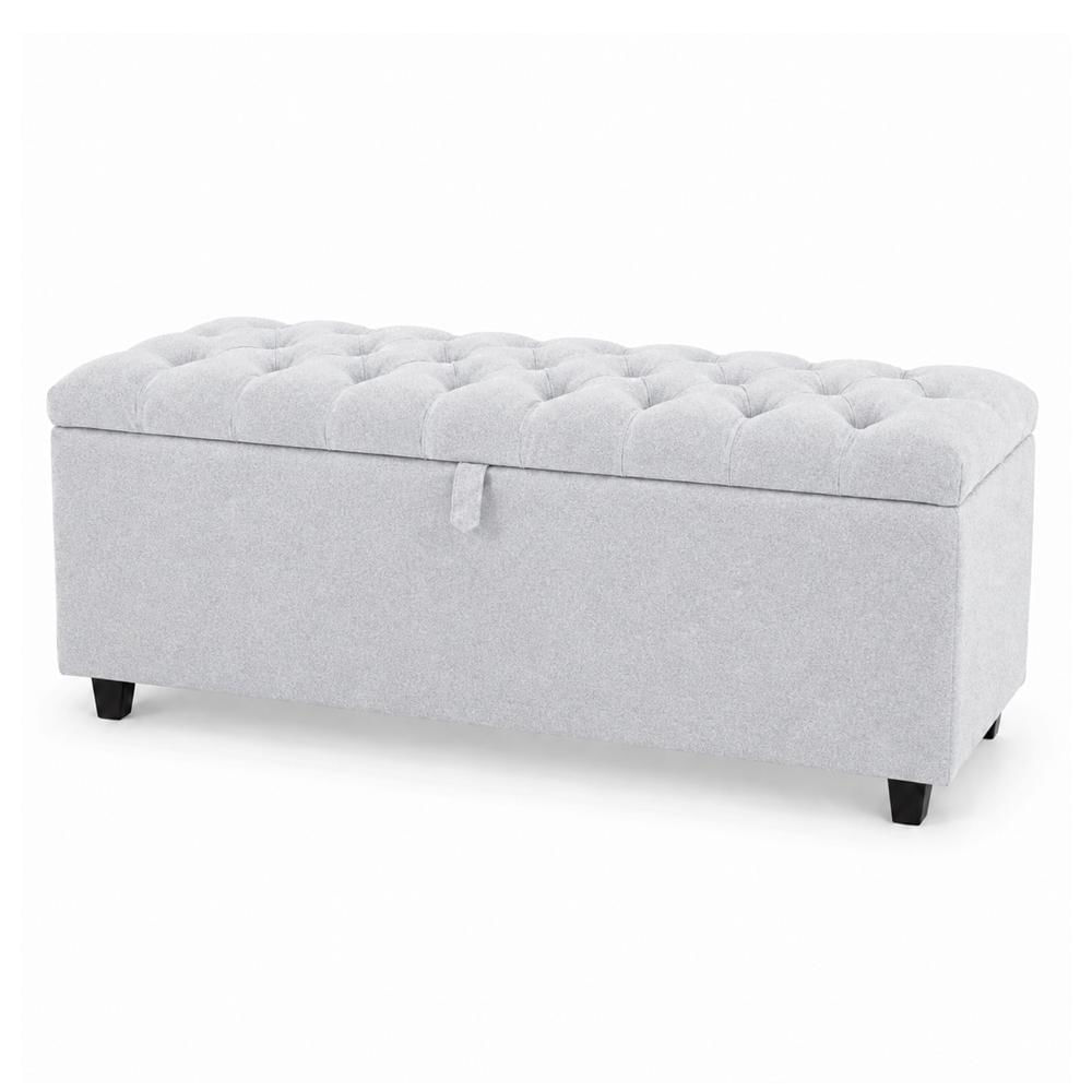 Banqueta Baúl Capitoneada Ada LeMueble 1.25 m Hielo