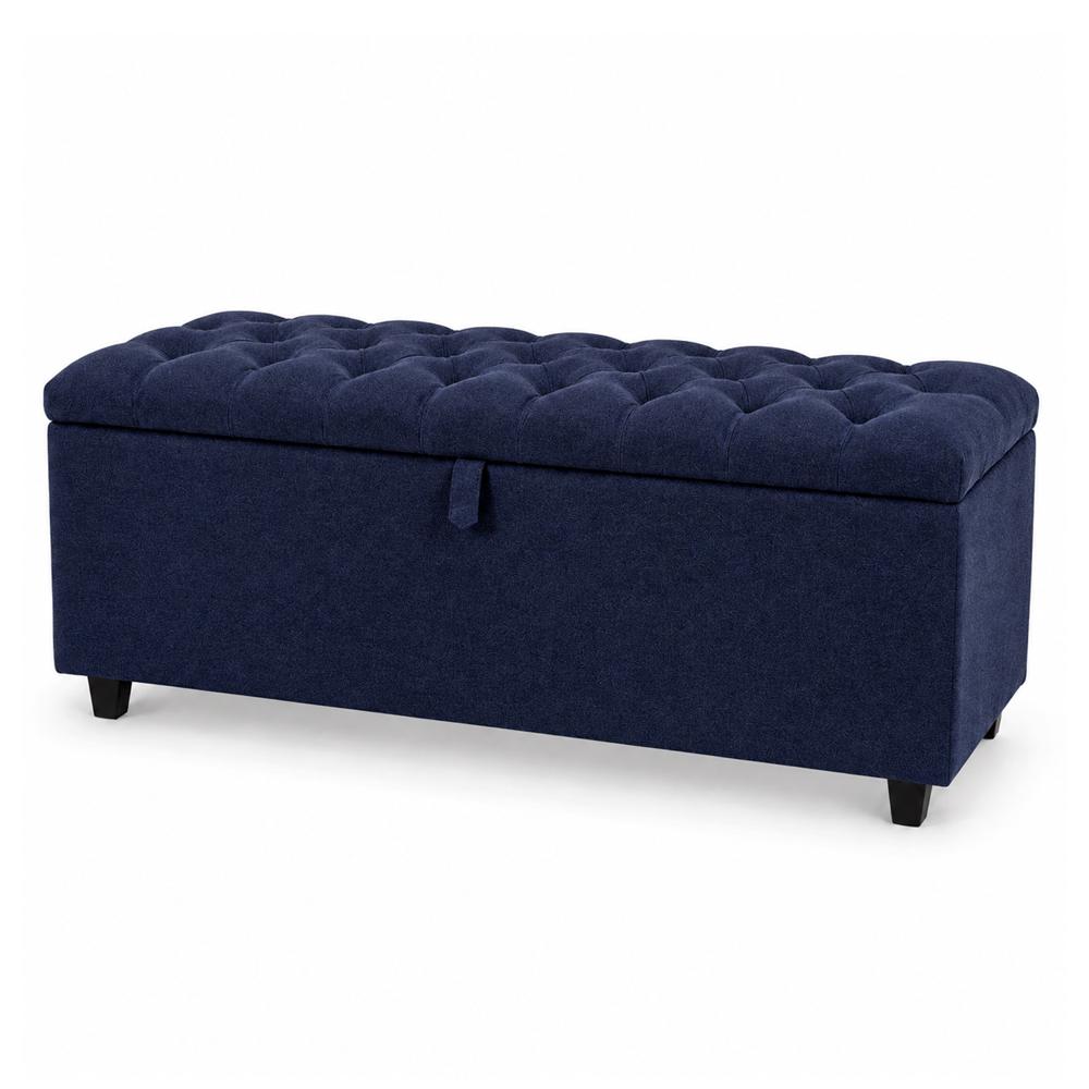 Banqueta Baúl Capitoneada Ada LeMueble 1.25 m Azul