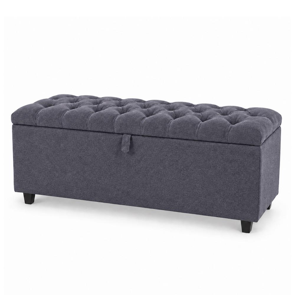 Banqueta Baúl Capitoneada Ada LeMueble 1.25 m Carbón