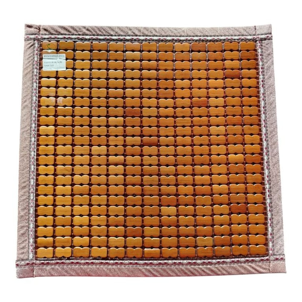 Cubre asiento de bambu antideslizante color marron Marrón