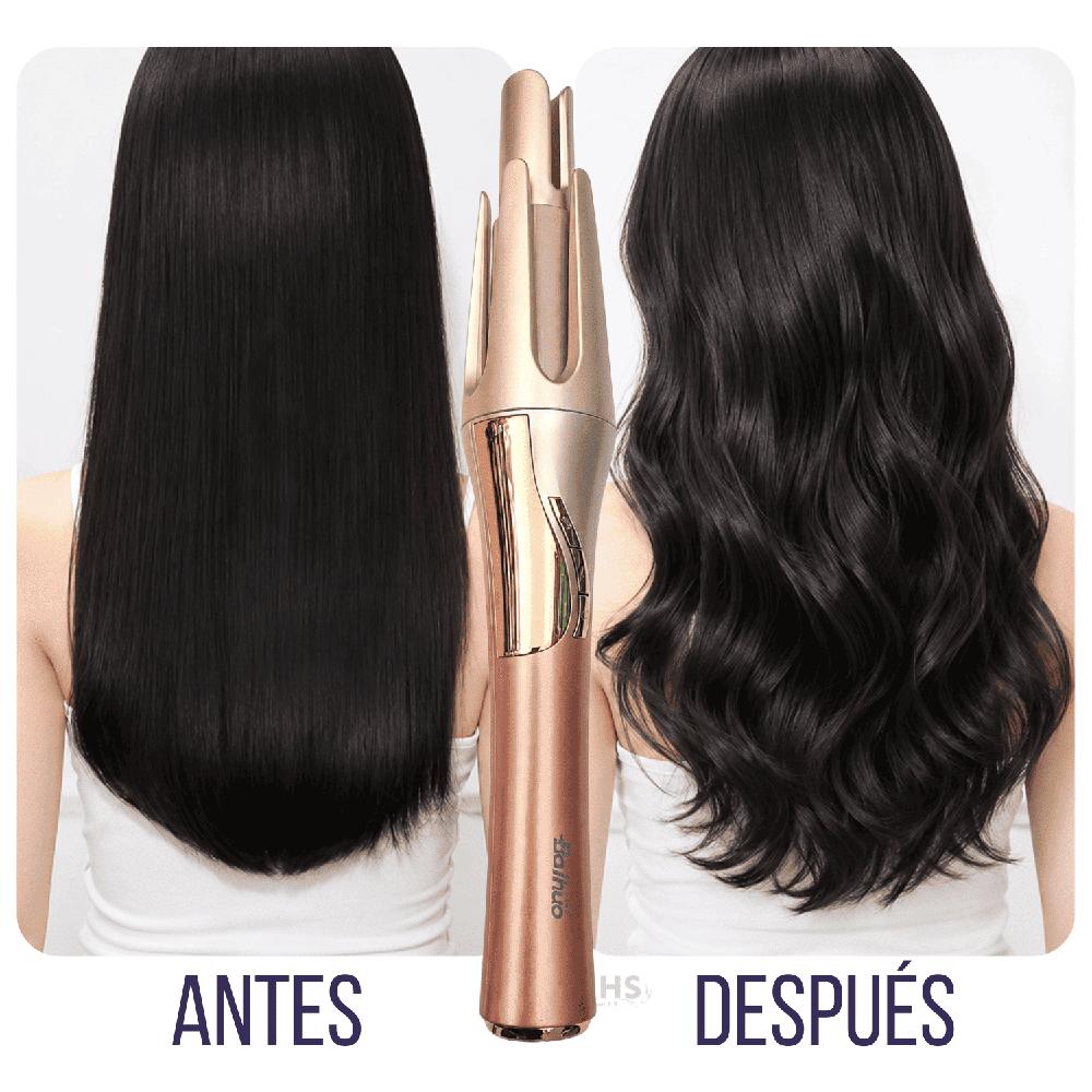 Ondulador De Cabello Dorado Baihuo MY 7577 Inalambrico Barril Triple 32 mm Con Calentamiento Rapido
