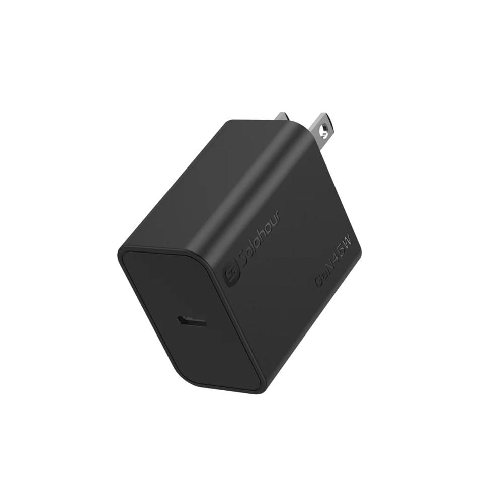 Cargador Rápido Solohour GaN 45W con Cable USB-C a USB-C Negro
