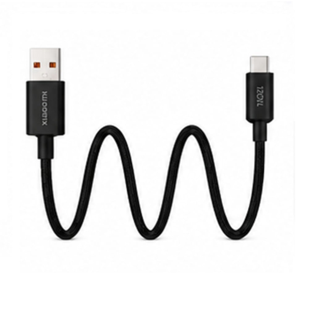 Cable Xiaomi 6A USB-A a Tipo C nylon trenzado 120W - Negro para Redmi Note 14 Promax 5G