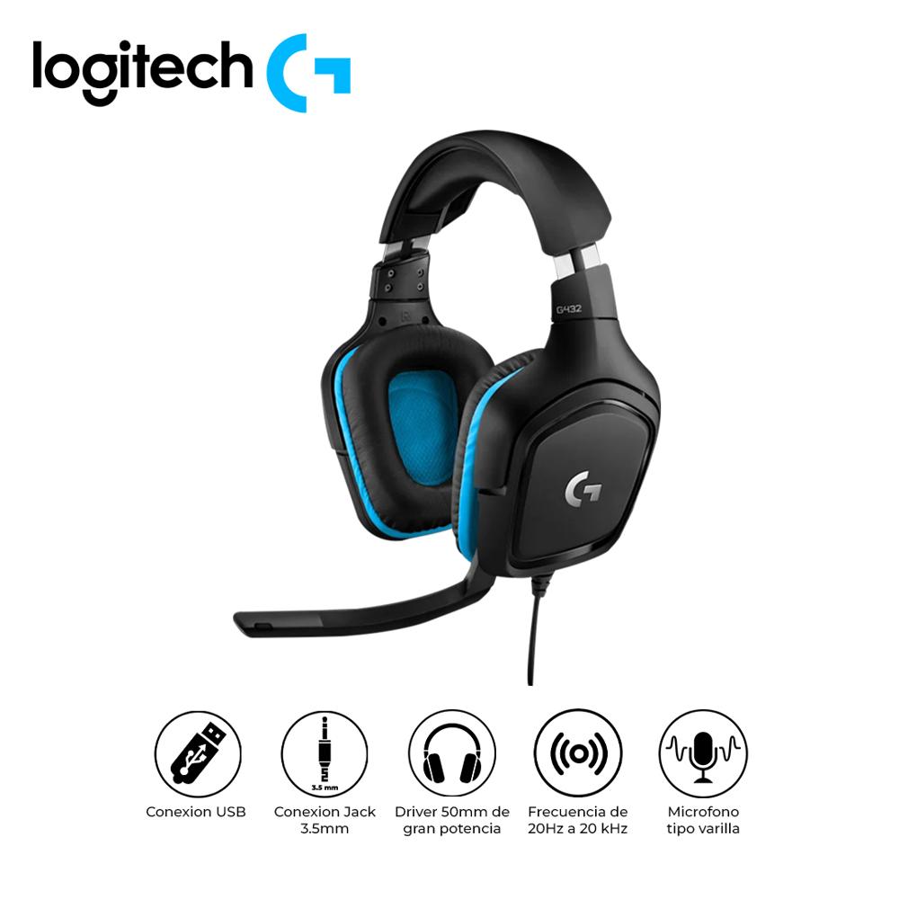 Audífonos Gamer Logitech G432 DTS Micrófono Negro