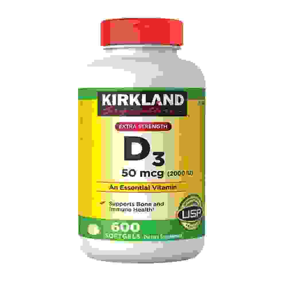 Kirkland Signature Extra Strength Vitamina D3 50 mcg  600 cápsulas blandas