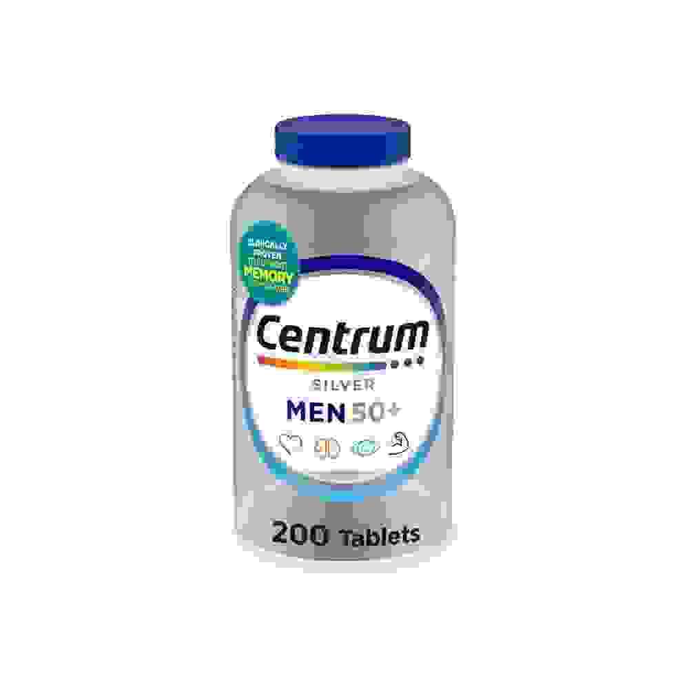 Centrum Silver Mens 50 Multivitamínico con vitaminas D3 E B6 B12 y zinc  200 tabletas