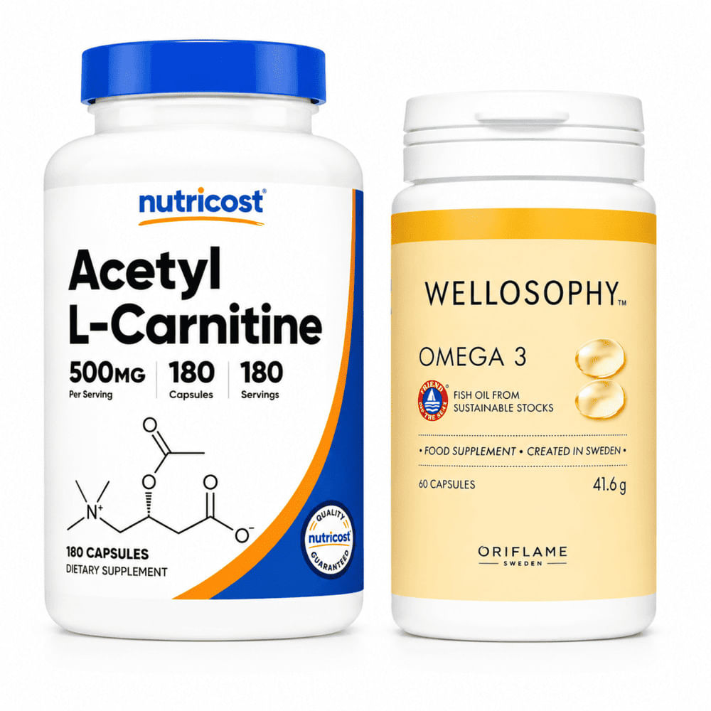 Pack Acetyl L-Carnitine 500 mg + Omega 3 Wellosophy